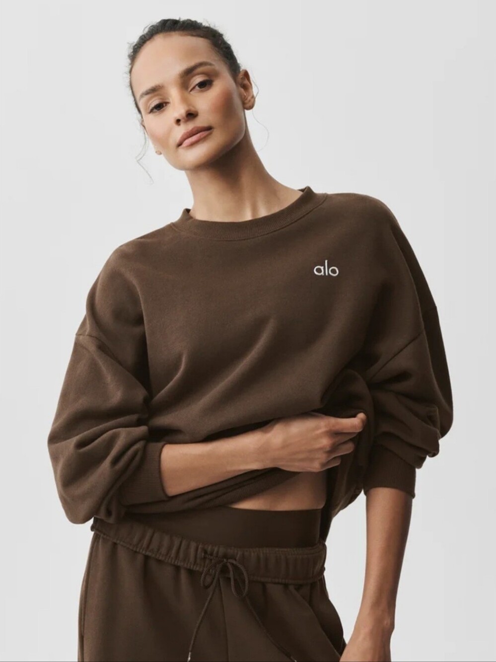 Alo Yoga Accolade Crewneck Sweatshirt Espresso Multiple Sizes XS - XL NWT